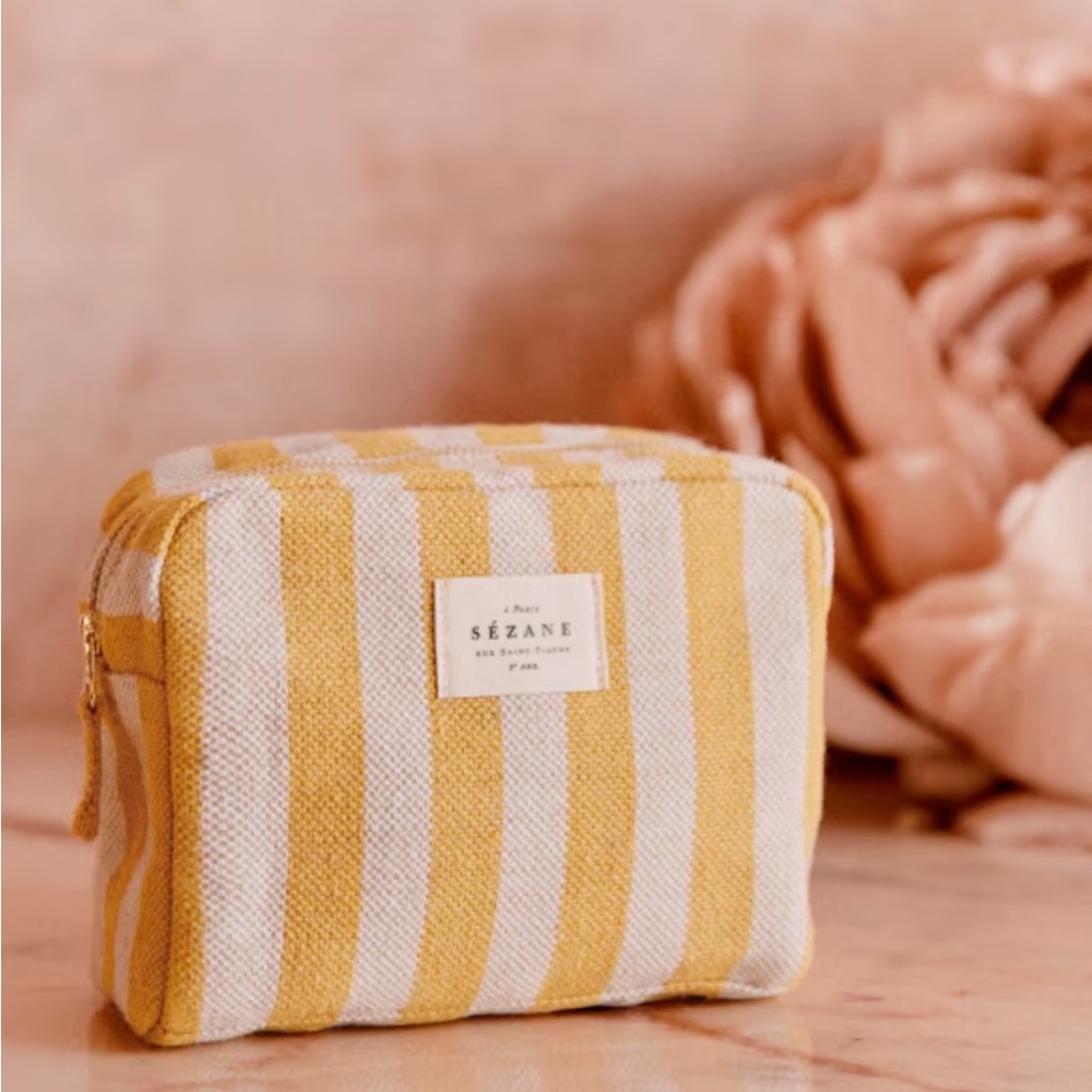 Sézane Striped Yellow and White Bag